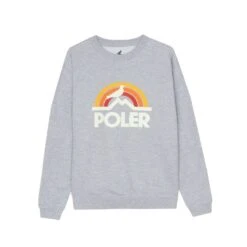 Poler Pigeon Rainbow Pullover - Gray Heather