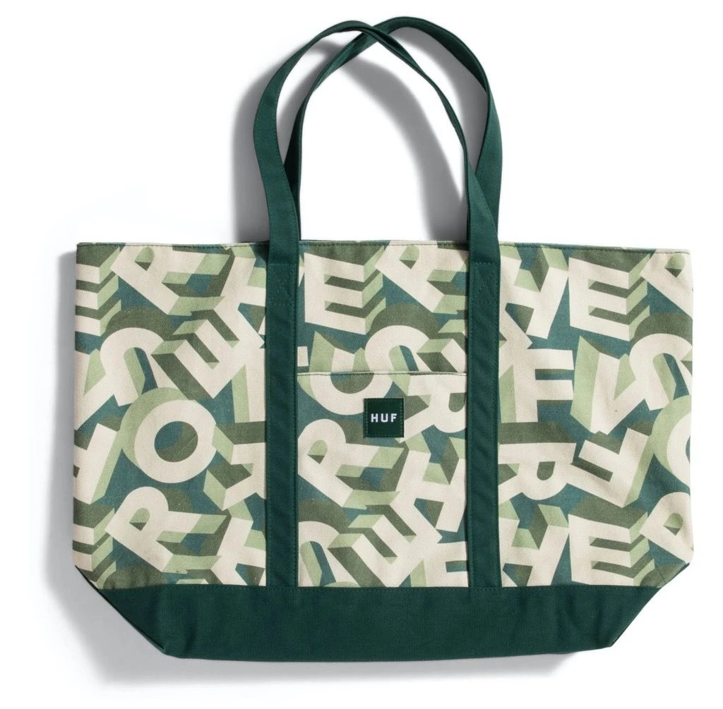 HUF Printed Tote Bag - Sage 1 HUF Printed Tote Bag - Sage
