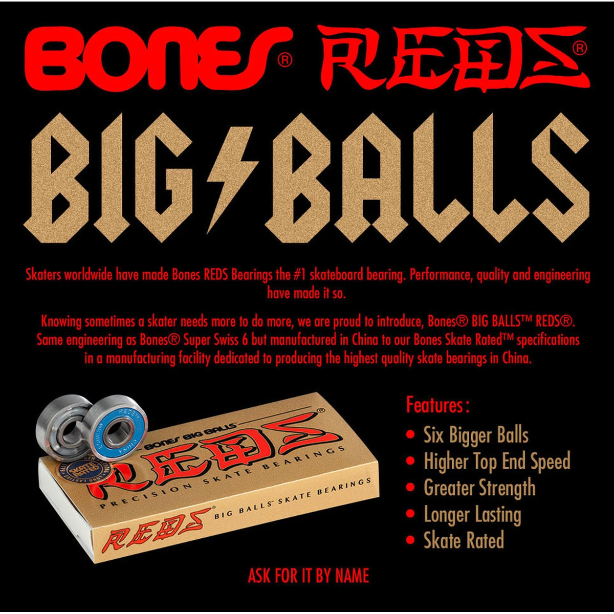 Bones Reds Big Balls Skateboard Kugellager 3 Bones Reds Big Balls Skateboard Kugellager – Bild 3