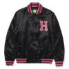 HUF Crackerjack Satin Baseball Jacke - Black