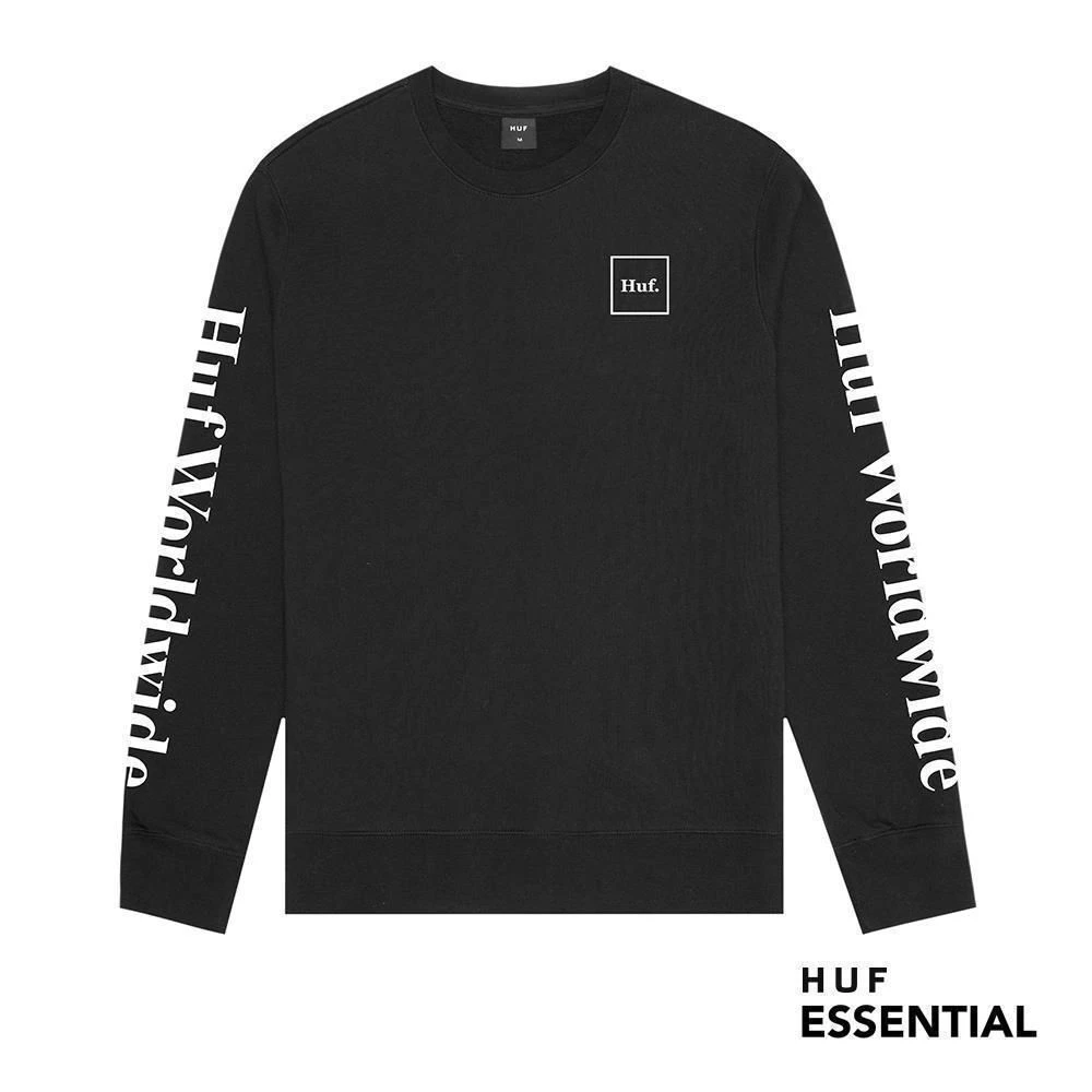 HUF Essentials Domestic Pullover Black 1 HUF Essentials Domestic Pullover Black