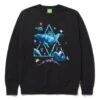 HUF Space Dolphins Wash Pullover - Black