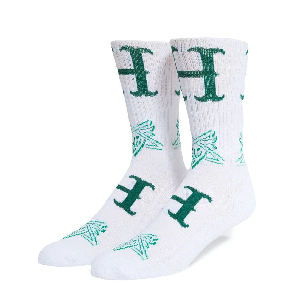 HUF X Thrasher Duality Sock - White 1 HUF X Thrasher Duality Sock - White