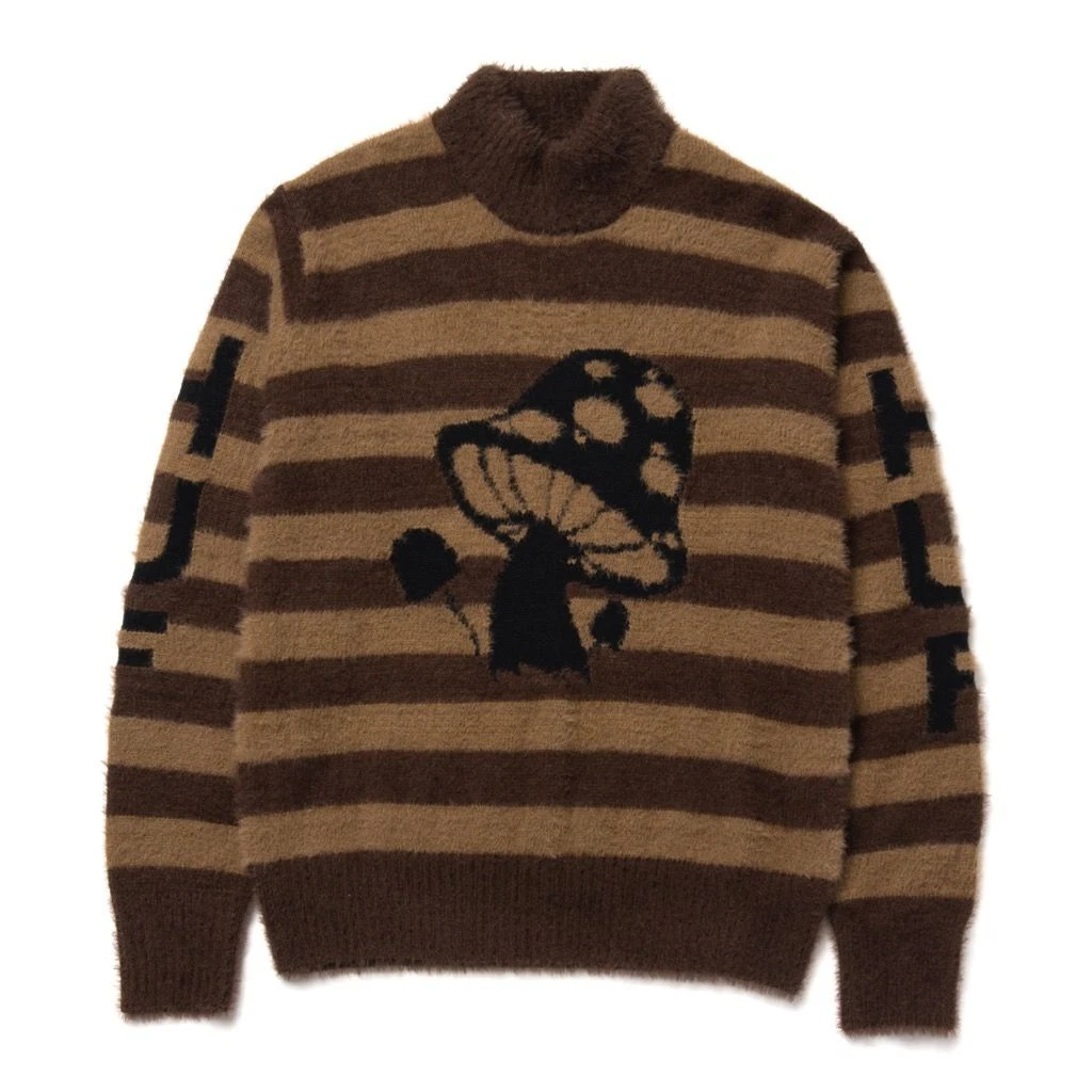 HUF Shroom Jacquard Pullover - Brown 1 HUF Shroom Jacquard Pullover - Brown
